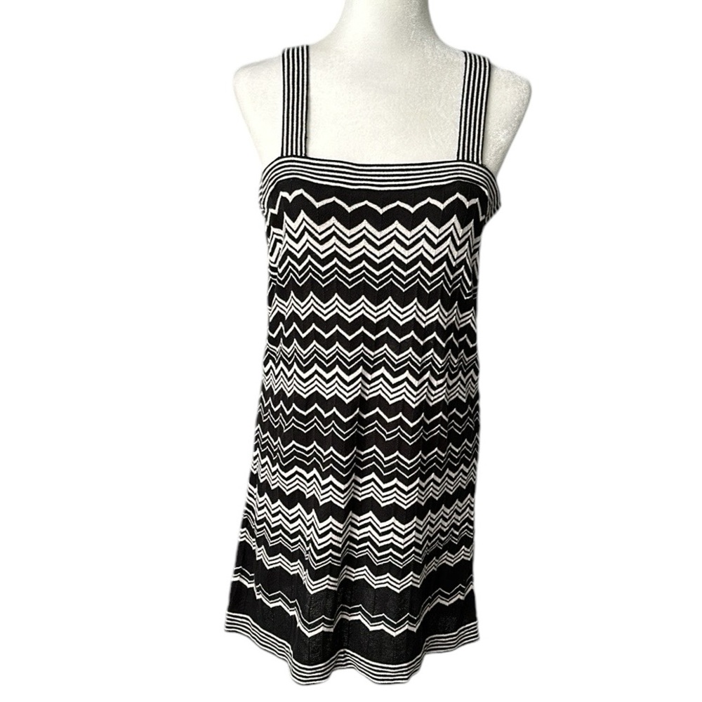 Missoni for Target black & cream knitted chevron classic slip mini dress size M